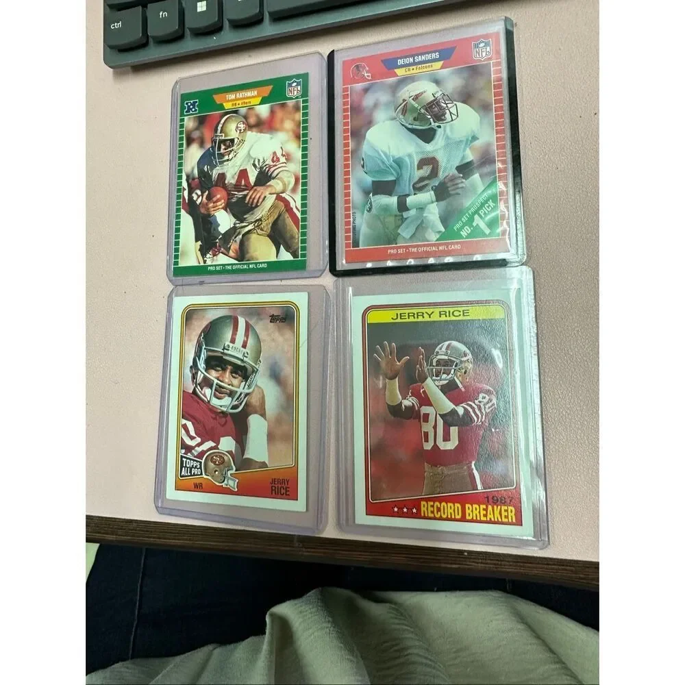 Lot of four vintage San Francisco 49ers trading cards